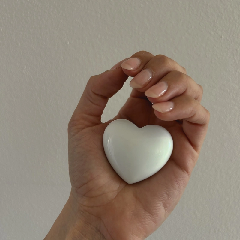 cuore in Agata Bianca